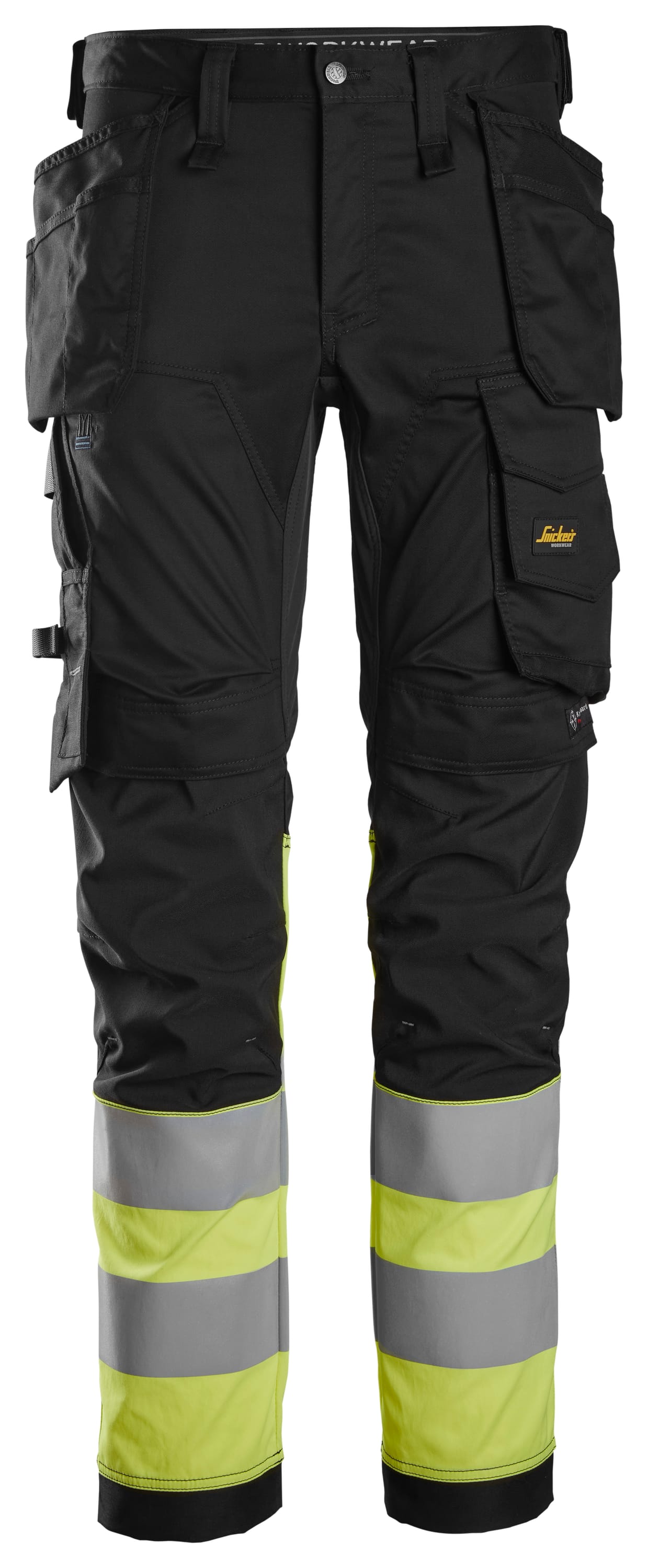 Pantalon en tissu extensible avec poches holster haute visibilité, Classe 1