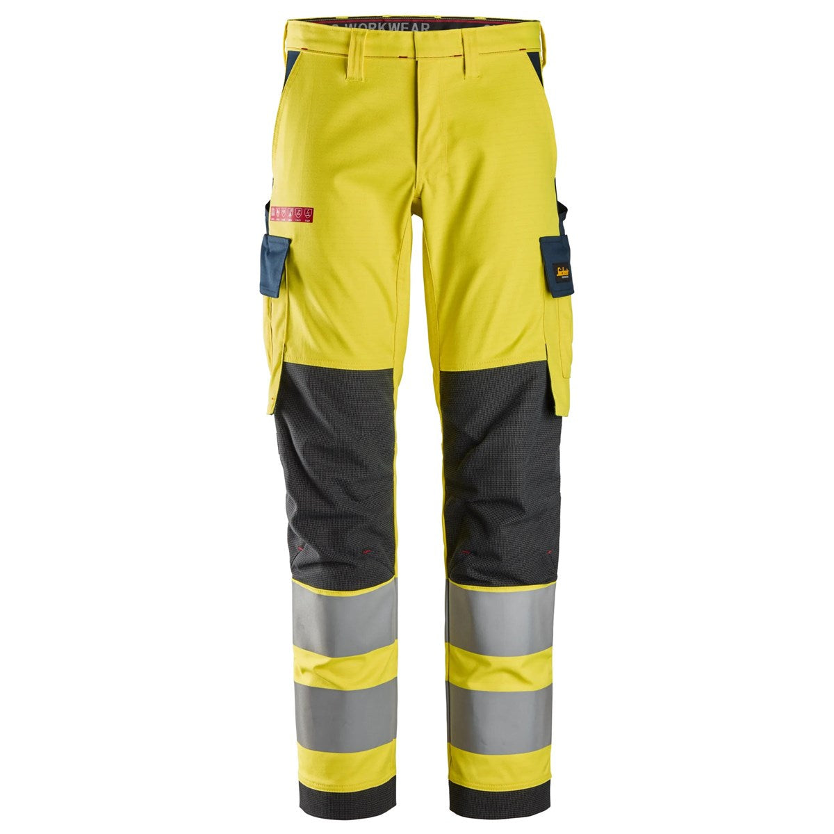 Pantalon de travail en tissu extensible, haute visibilité, Classe 2