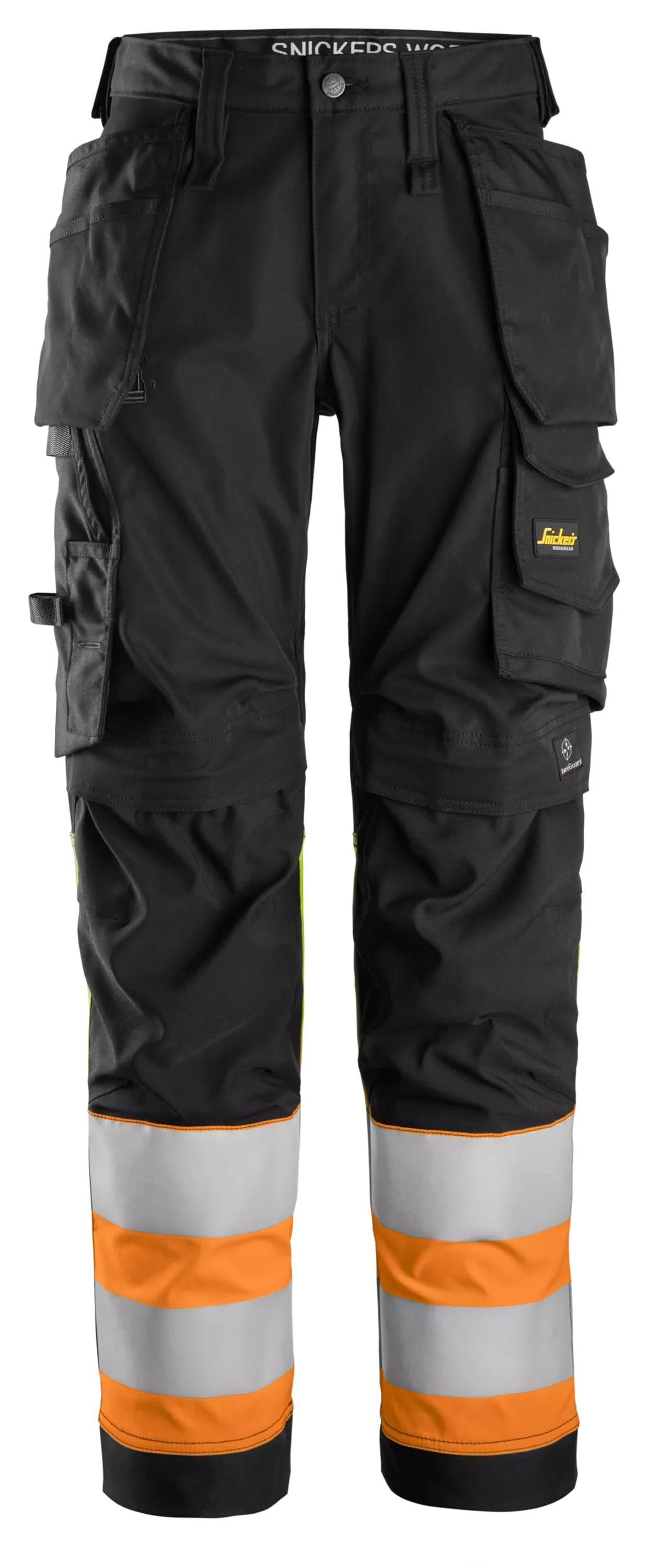 Pantalon en tissu extensible pour femme avec poches holster haute visibilité, Classe 1
