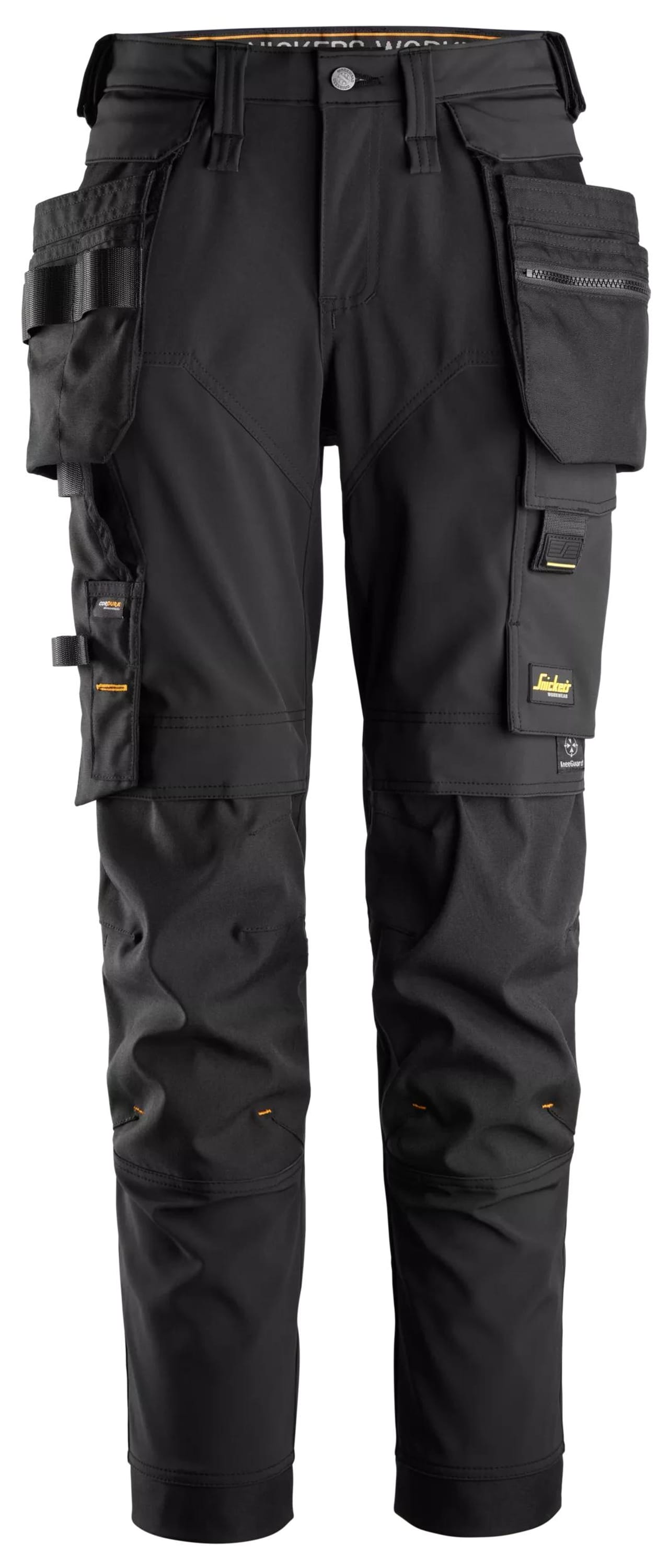 AllroundWork, Pantalon pour femme en tissu extensible dans 4 directions, avec poches holster détachables