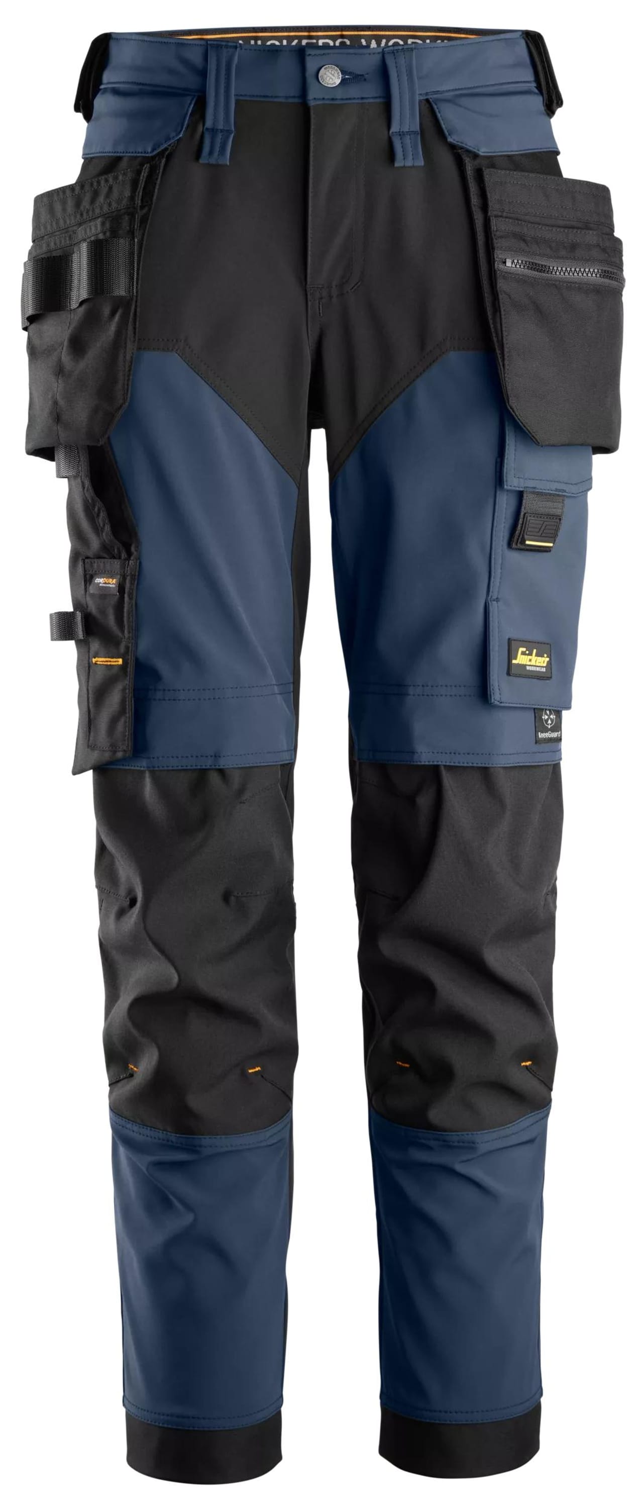 AllroundWork, Pantalon pour femme en tissu extensible dans 4 directions, avec poches holster détachables