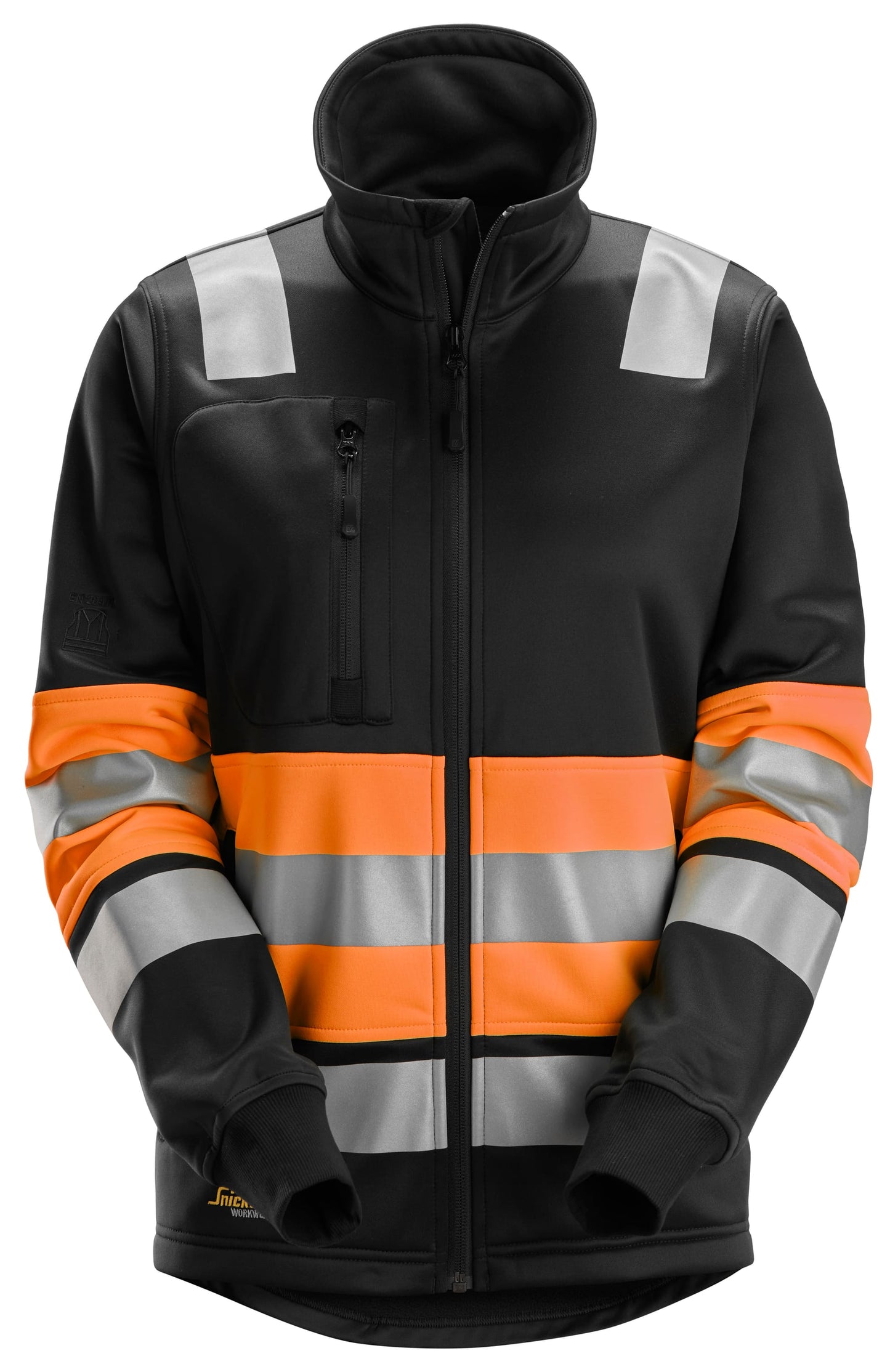 Veste pour femme avec fermeture à glissière pleine longueur haute visibilité Classe 1