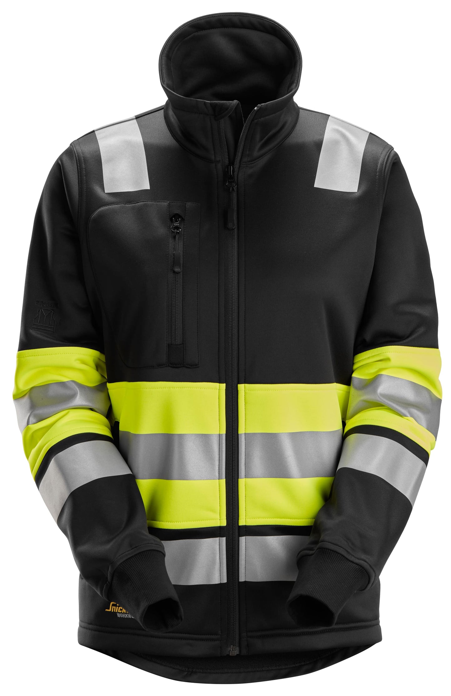 Veste pour femme avec fermeture à glissière pleine longueur haute visibilité Classe 1