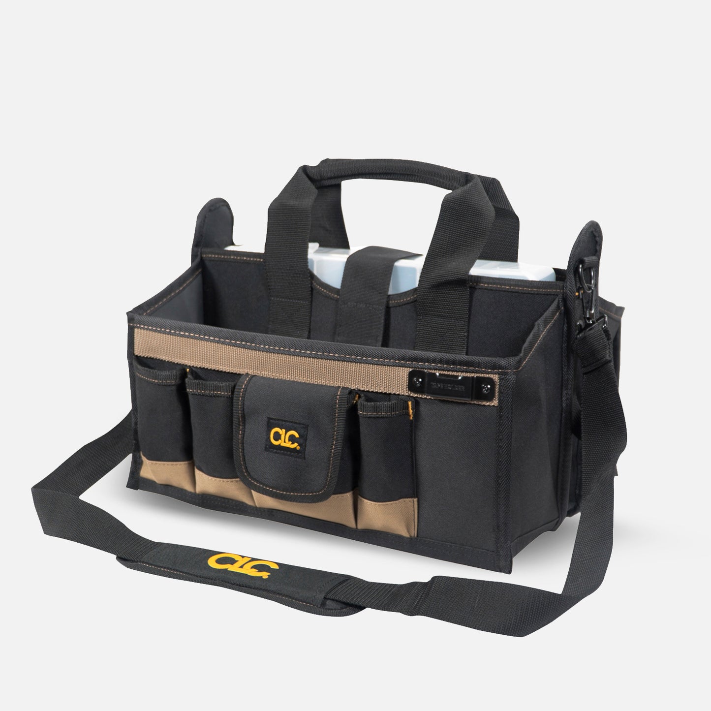 Sac à outils à côtés souples, plateau central
