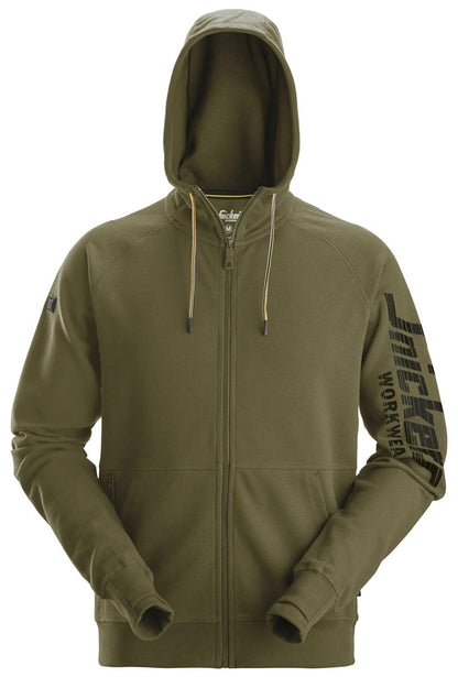 2895 - Sweat-shirt à capuche avec logo et fermeture à glissière pleine longueur