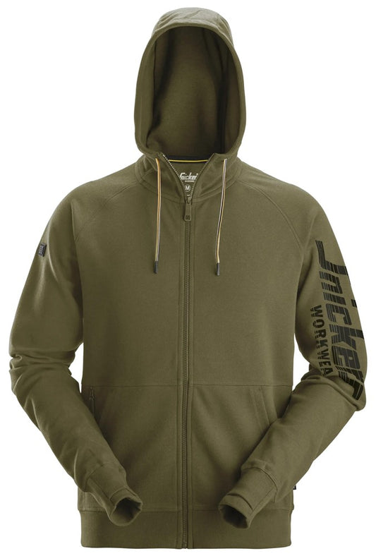 2895 - Sweat-shirt à capuche avec logo et fermeture à glissière pleine longueur