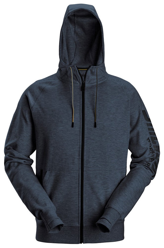 2895 - Sweat-shirt à capuche avec logo et fermeture à glissière pleine longueur