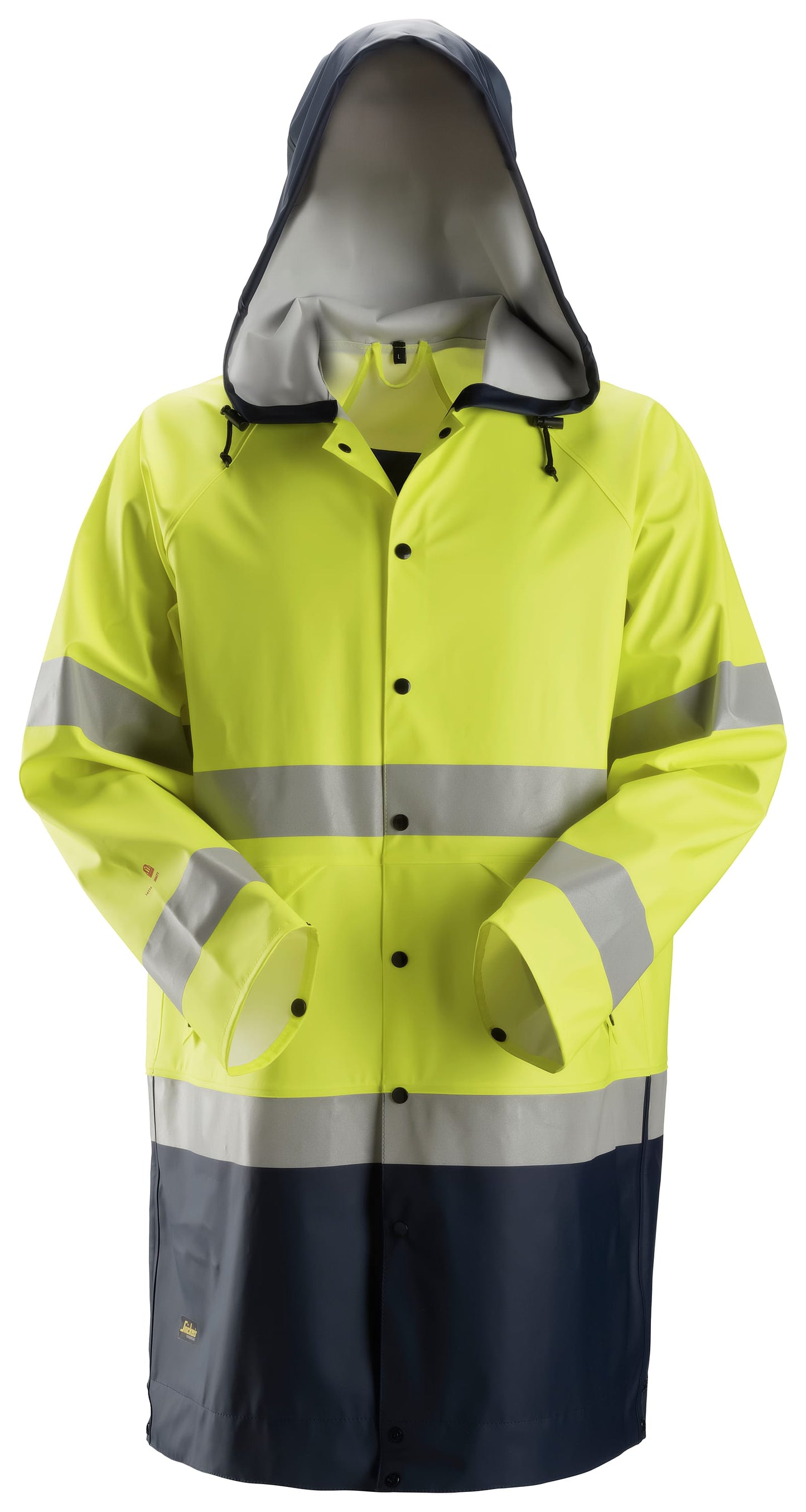 ProtecWork, Veste de pluie en PU, haute visibilité, Classe 3