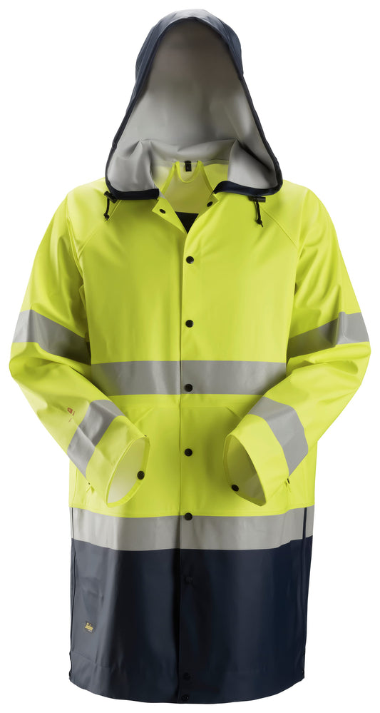 ProtecWork, Veste de pluie en PU, haute visibilité, Classe 3